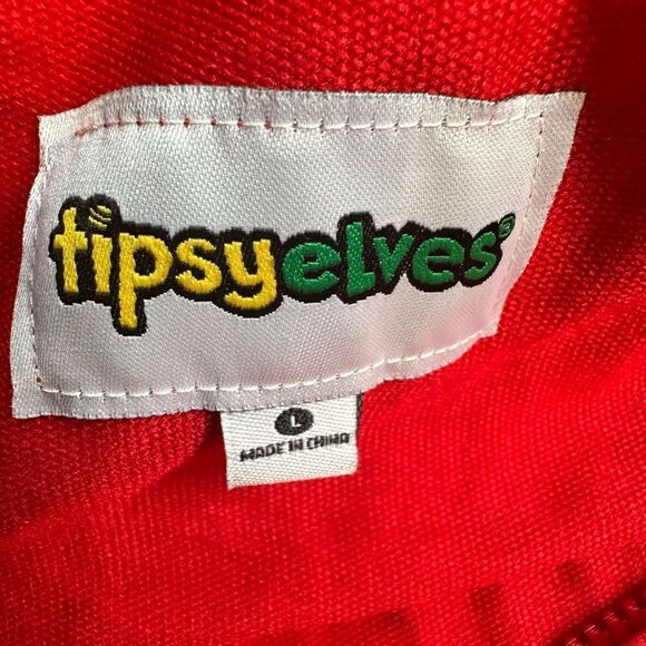 NWT Tipsy Elves Unisex Red Lobster Halloween Costume One Piece Jumpsuit Full Zip - Picture 4 of 11